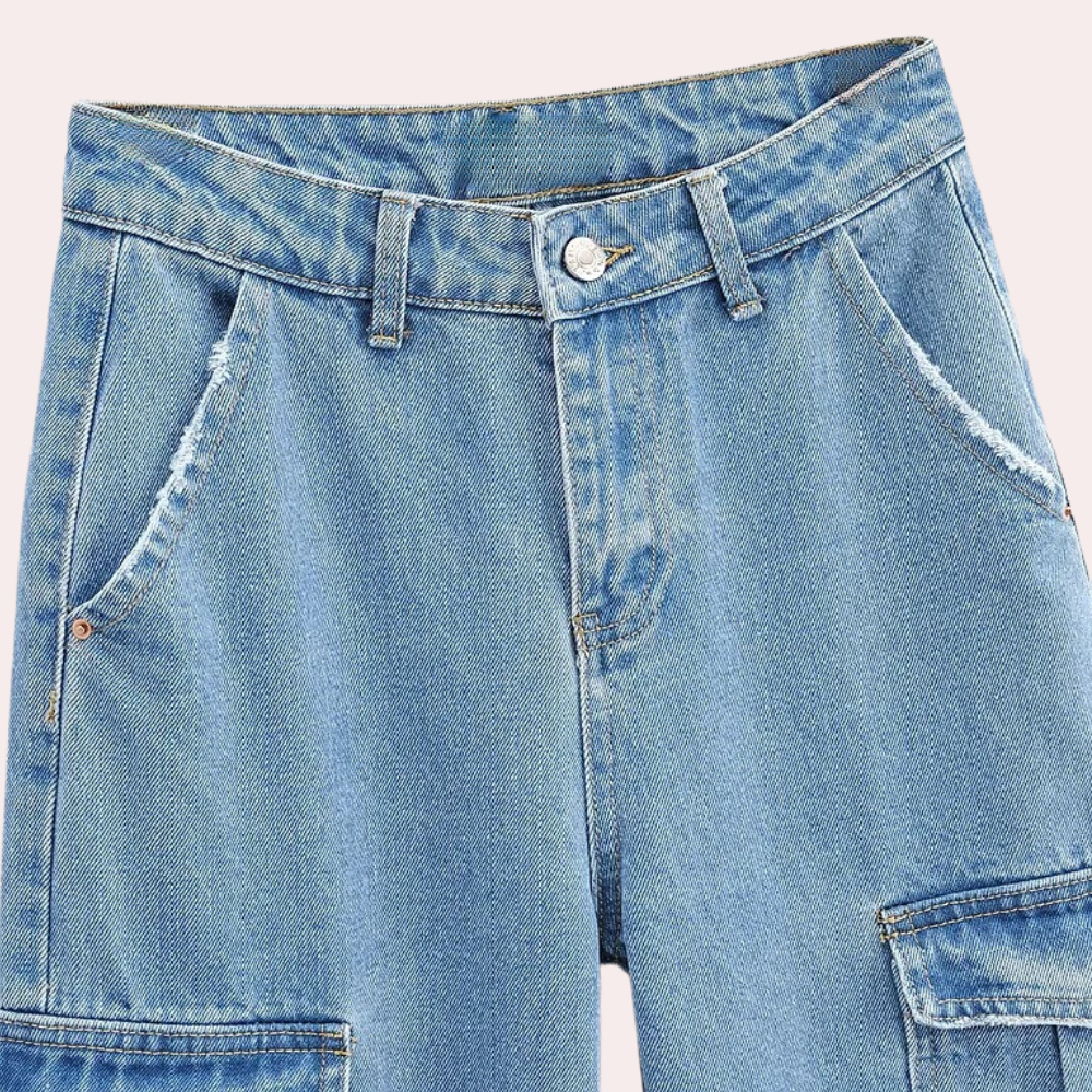 Nana | Premium Denim Cargo­hosen