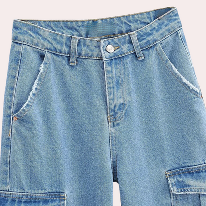 Nana | Premium Denim Cargo­hosen