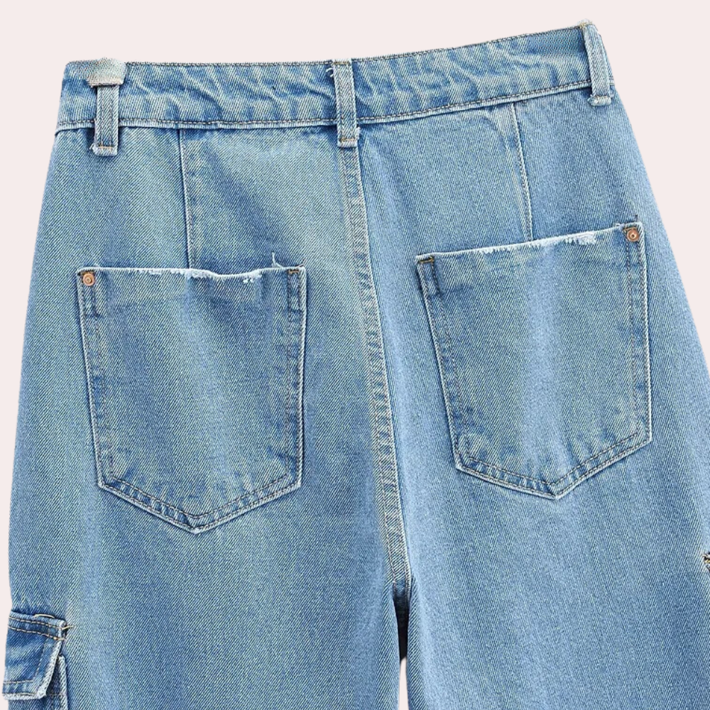Nana | Premium Denim Cargo­hosen