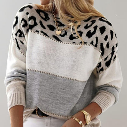 Laura | Casual trui met luipaardprint