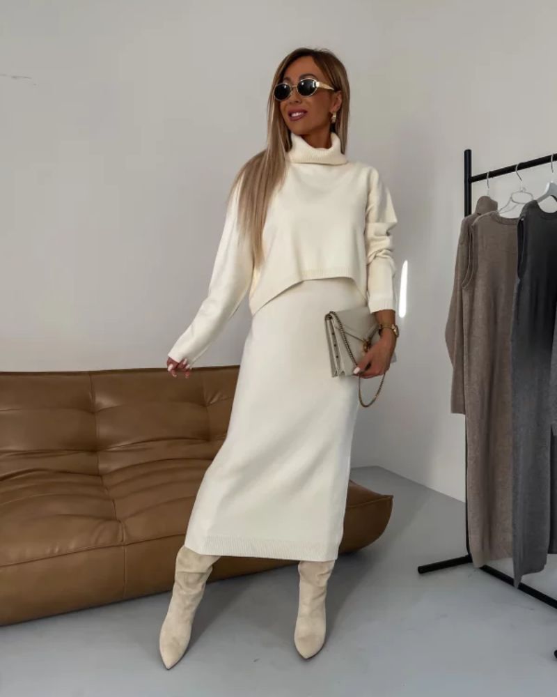 CLARISSA™ - Chique gebreide tweedelige set