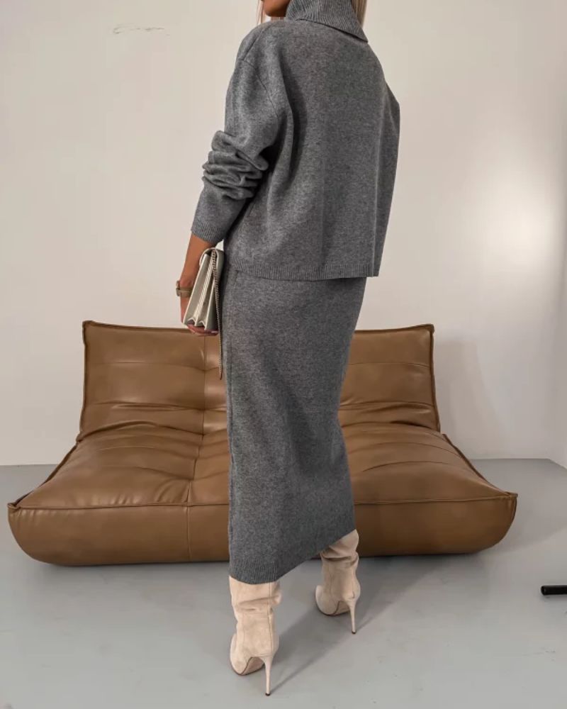CLARISSA™ - Chique gebreide tweedelige set