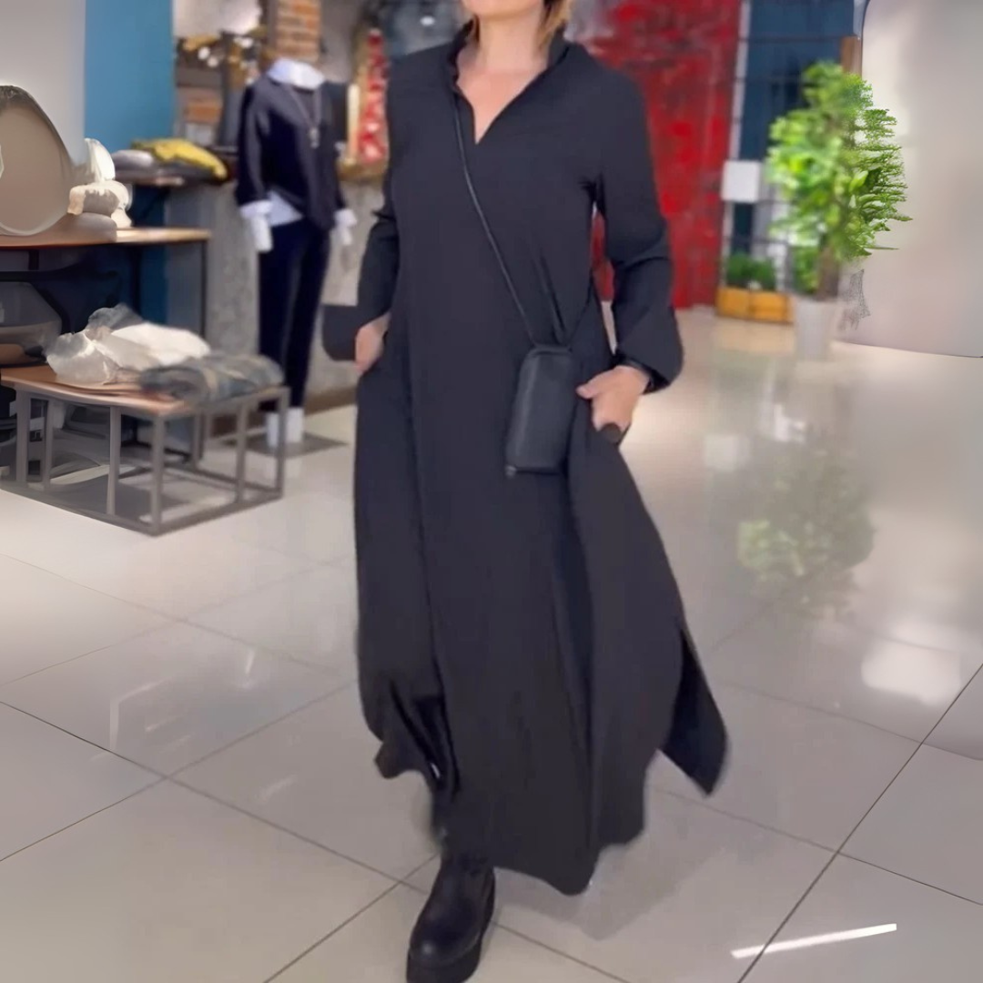 Vayla™ – Fließendes Maxikleid mit Seitenschlitzen