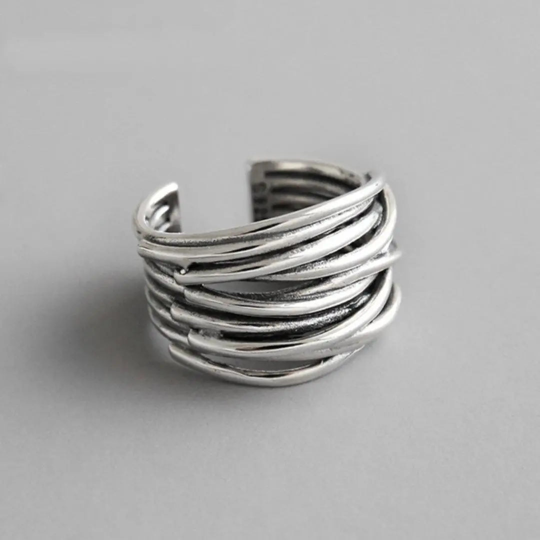 Verstellbarer Silber-Schichtring