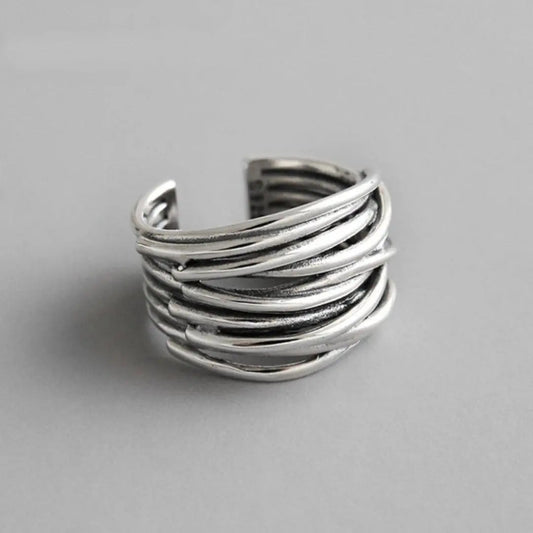 Verstellbarer Silber-Schichtring