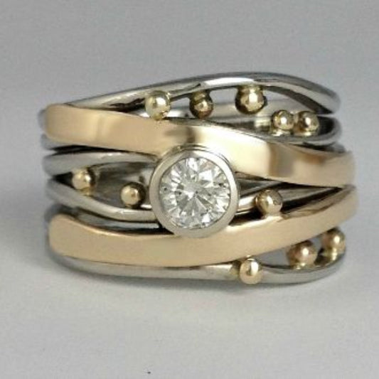 Royal – Vintage-Gold-Inlay-Zirkonia-Ring