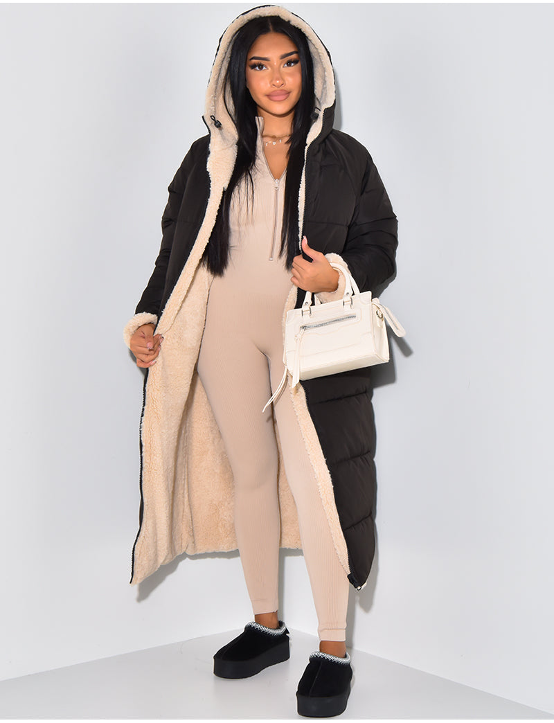 Ambre - Veste longue réversible élégante