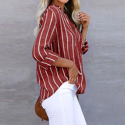 Maddie - Gestreepte blouse met knoopsluiting