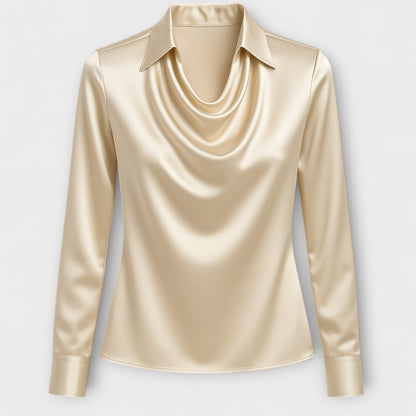 LA VENECIA | Elara™ – Drapierte Weiße Bluse