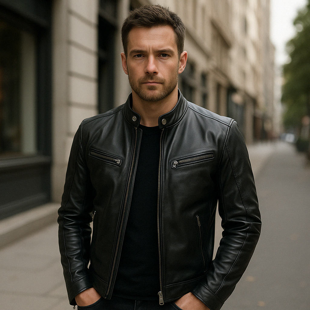 Victor | Casual Leren Jas: Tijdloos Design en Comfort
