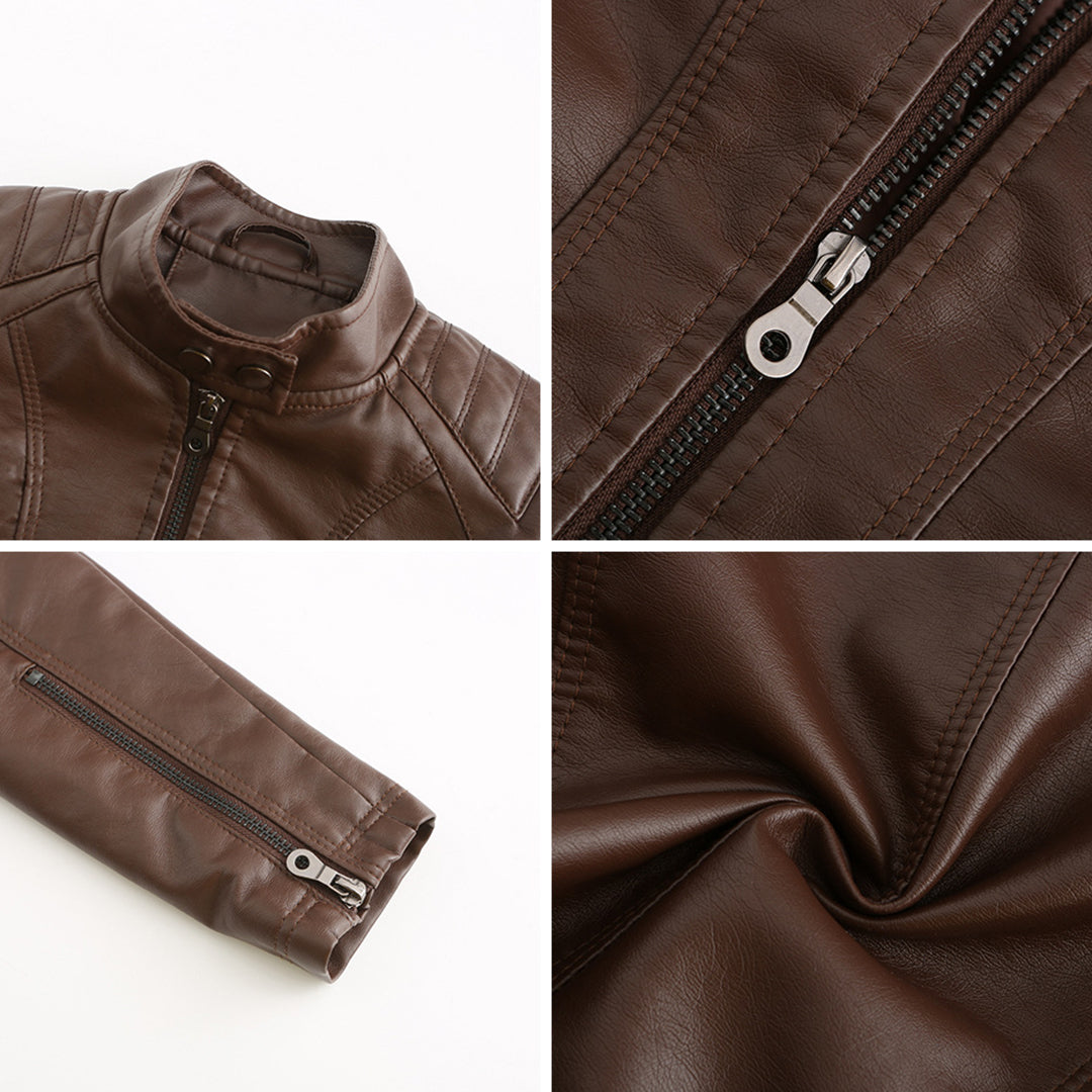 ANDRIJANA - Stilvolle Leder Sommerjacke