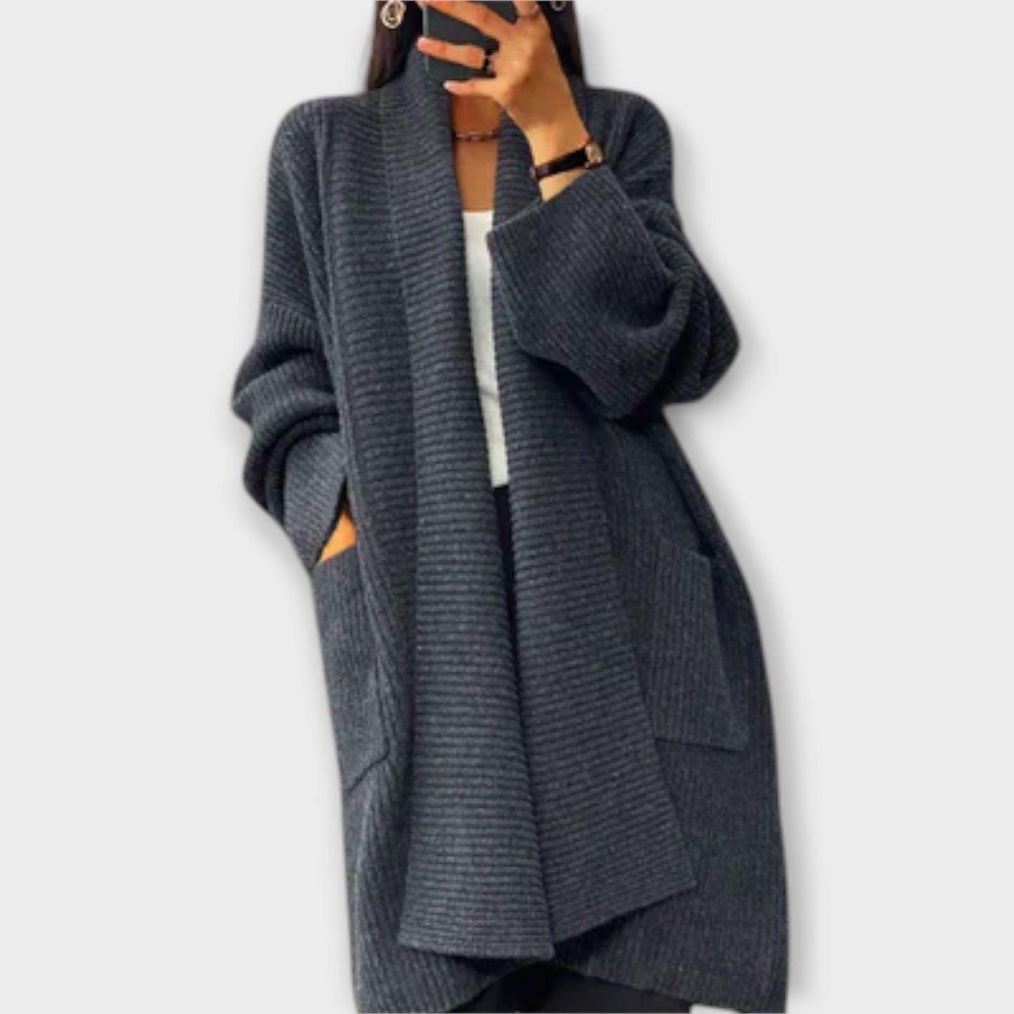 Euphemia – Lang gebreid vest