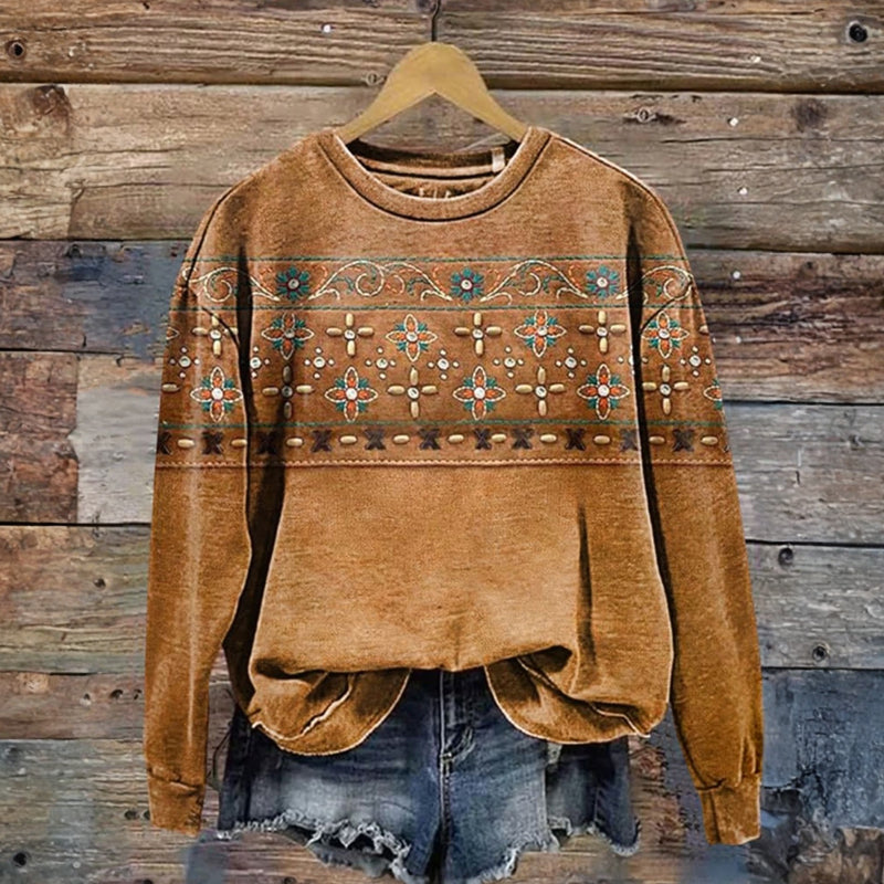 Vintage sweatshirt met bloemenprint