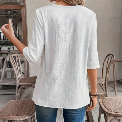 Casual blouse in effen kleur