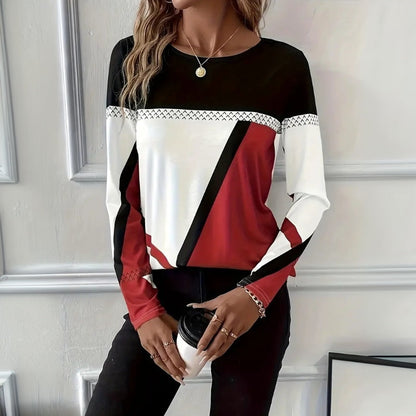 Casual T-shirt met kleurvlakken