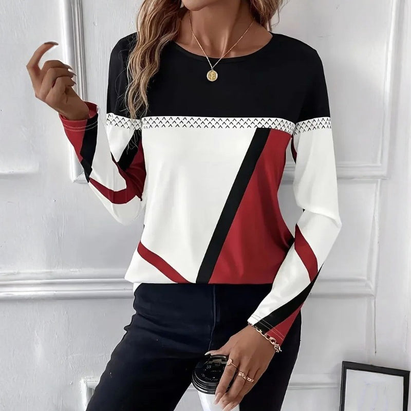 Casual T-shirt met kleurvlakken
