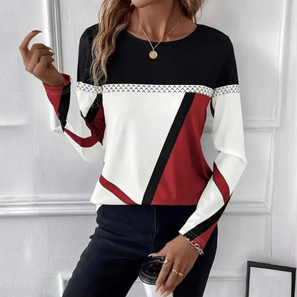Casual T-shirt met kleurvlakken