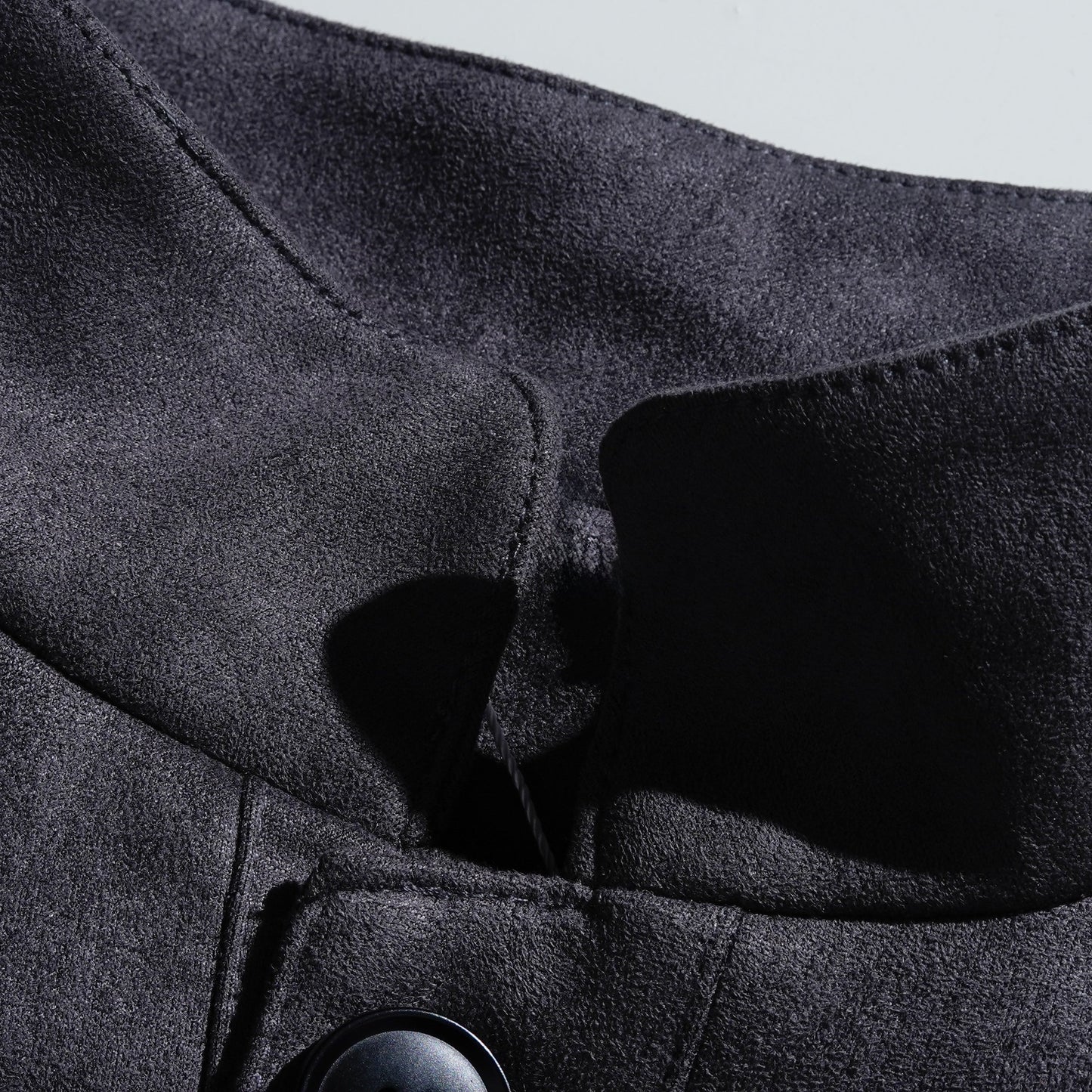 Herren Vintage Wildlederjacke mit Stehkragen und einreihigem Verschluss