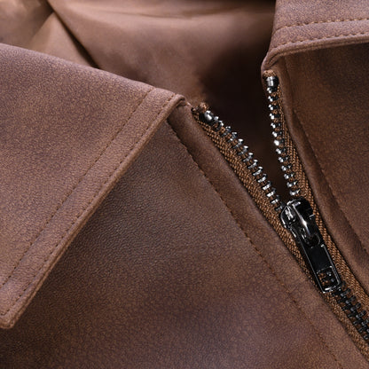 Classic Fashion Men's Zipper PU Leather Jacket