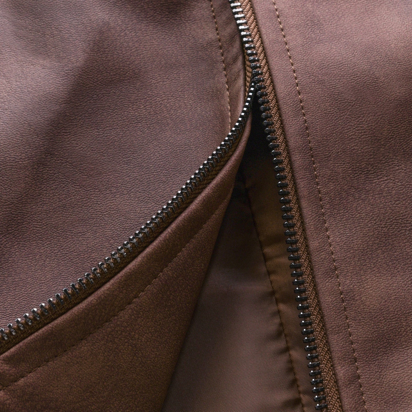 Klassische modische Herrenjacke aus PU-Leder mit Reißverschluss