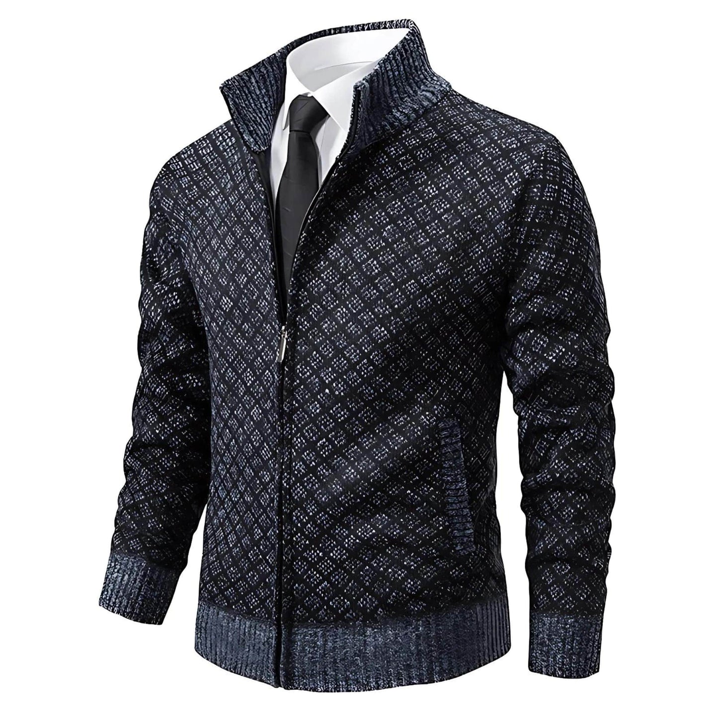 Windsor | Gebreid vest met ruitpatroon en ritssluiting