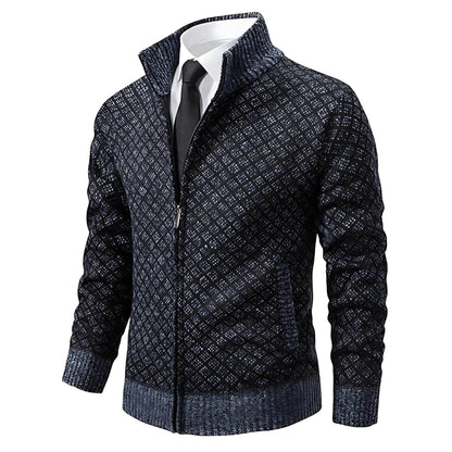 Windsor | Gebreid vest met ruitpatroon en ritssluiting