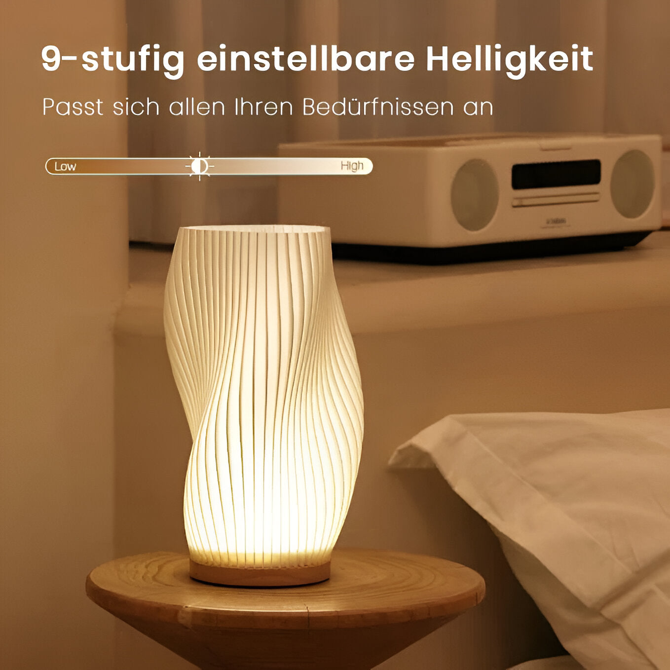 THARAH | Moderne crèmekleurige 3D-golflamp
