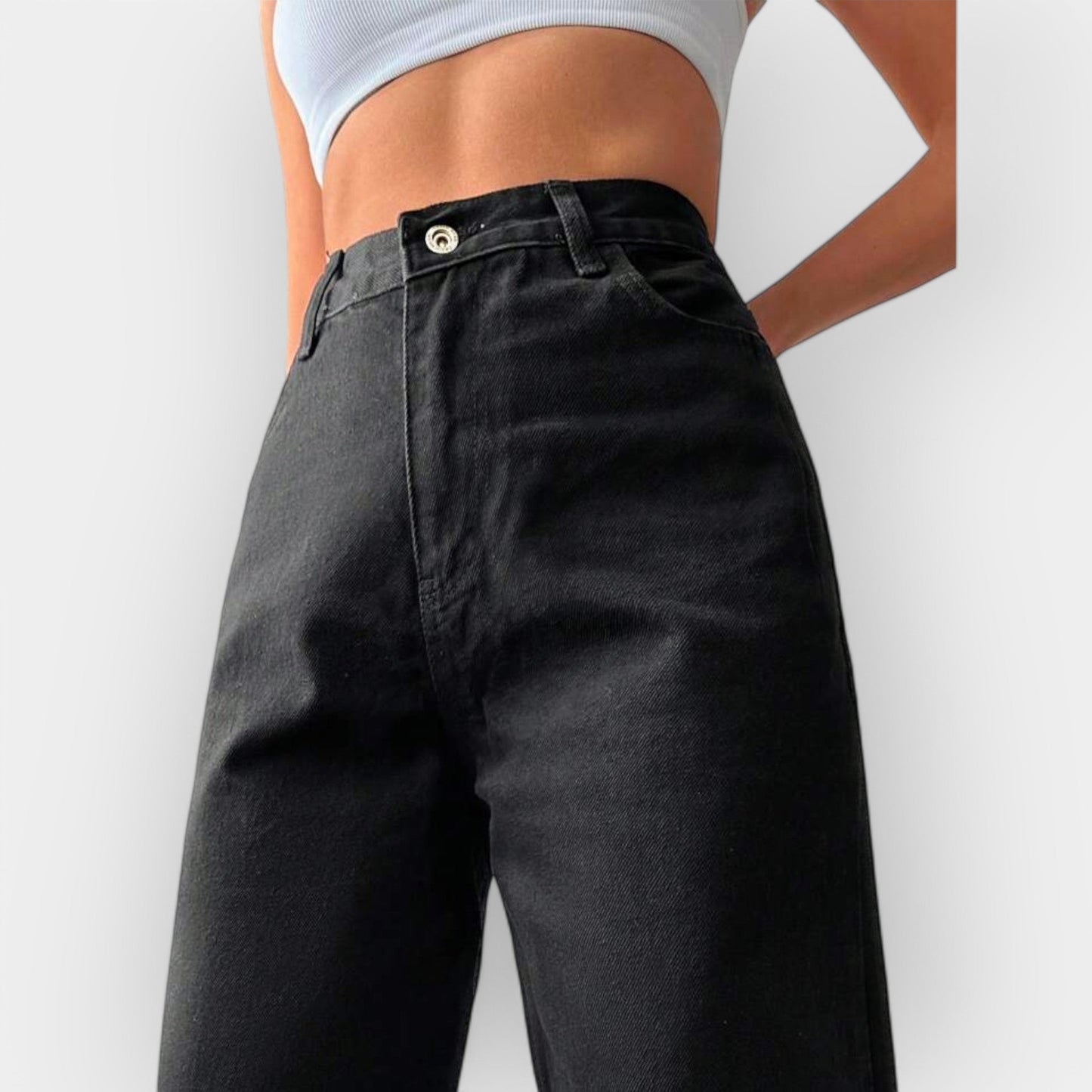 High-Waist Jeans mit weiter Hose