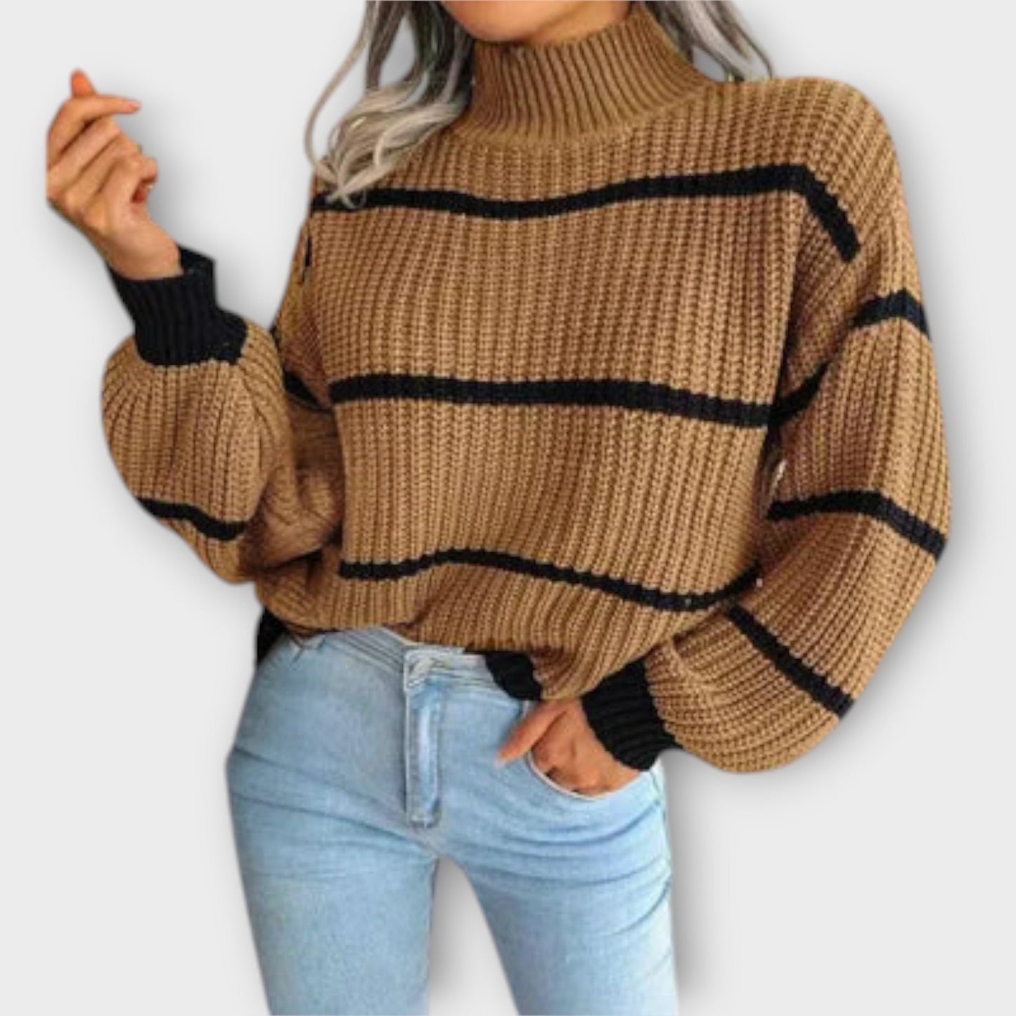 Chavala – Gestreifter Rollkragenpullover