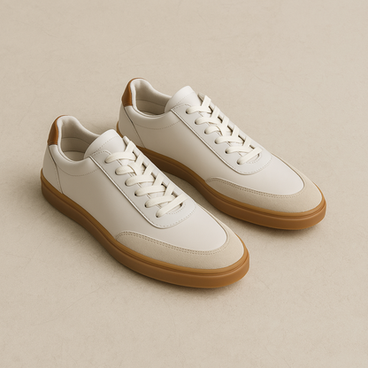 Elegante witte leren sneakers voor heren