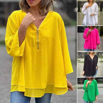 Heidi™ | V-hals Flared Zip-top