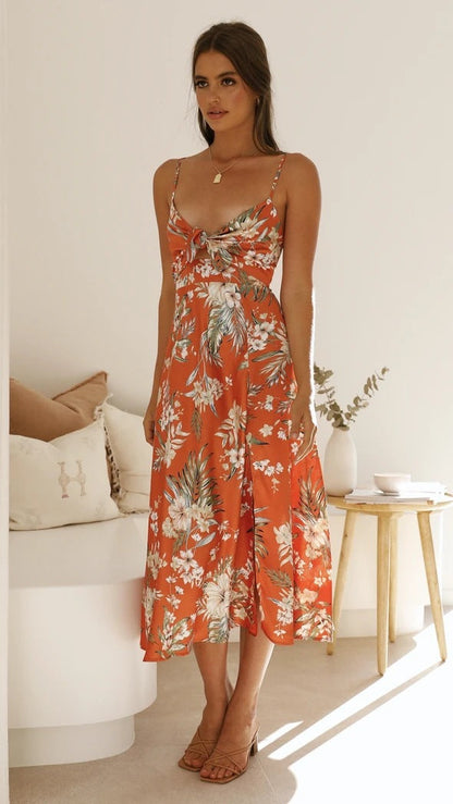 Flora | Romantisches Midikleid mit Blumendruck