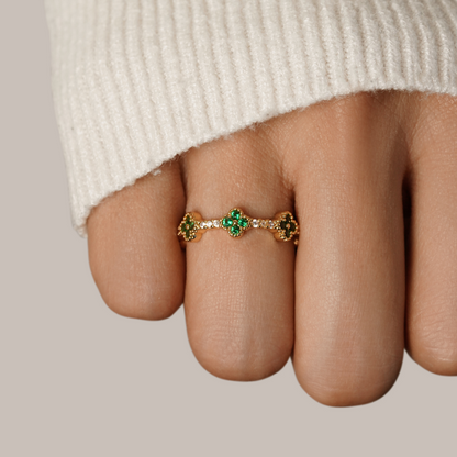 Geluksklaver Kristallen Ring