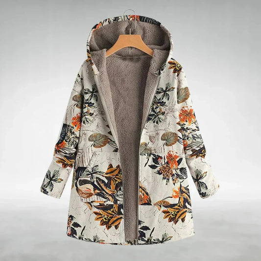 Panida Stilvolle Fleece Jacke Mit Blumenmuster