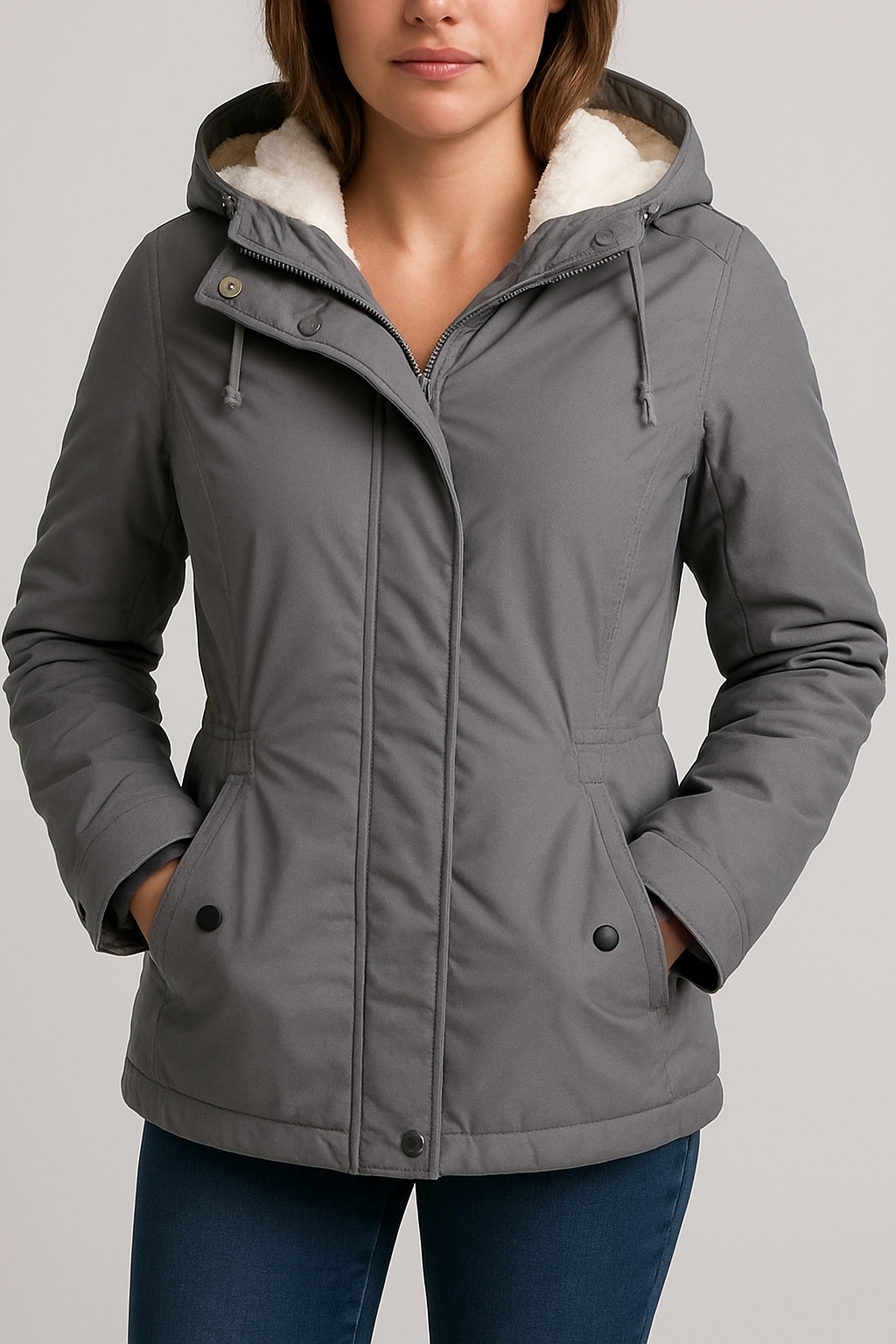 Naomi - Fleece-gefütterte Kapuzenparka-Jacke