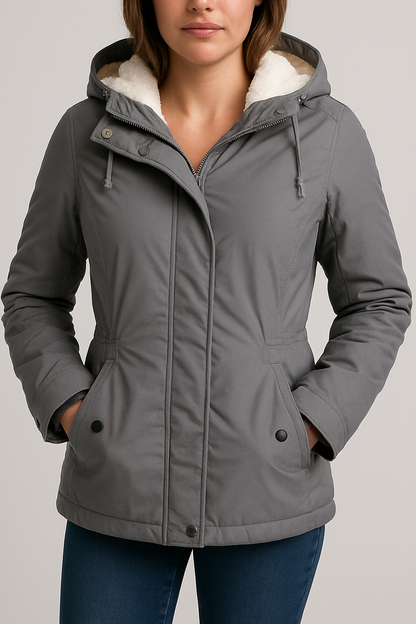 Naomi - Fleece-gefütterte Kapuzenparka-Jacke