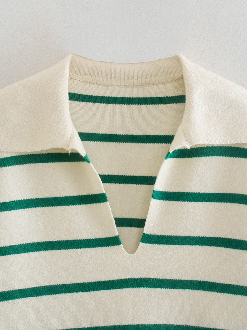 Gusaino Groen Gestreept Vest