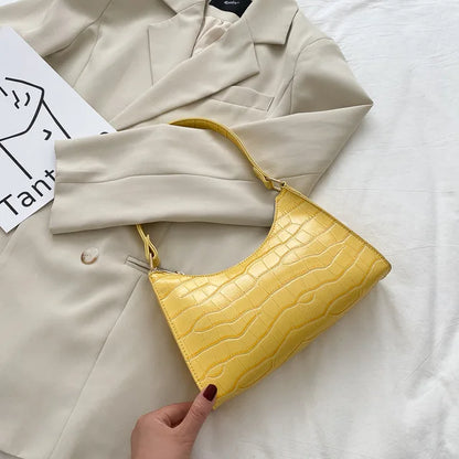 Tilly™ | Glanzende schoudertas met krokodillenpatroon