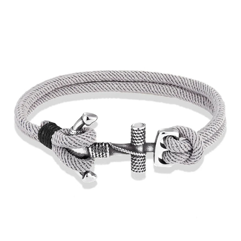 Nautilus Anker Touw Armband – Dubbele Draad Nautische Overlevingsstijl met Roestvrijstalen Marine Gesp, Waterdicht Ontwerp voor Mannen