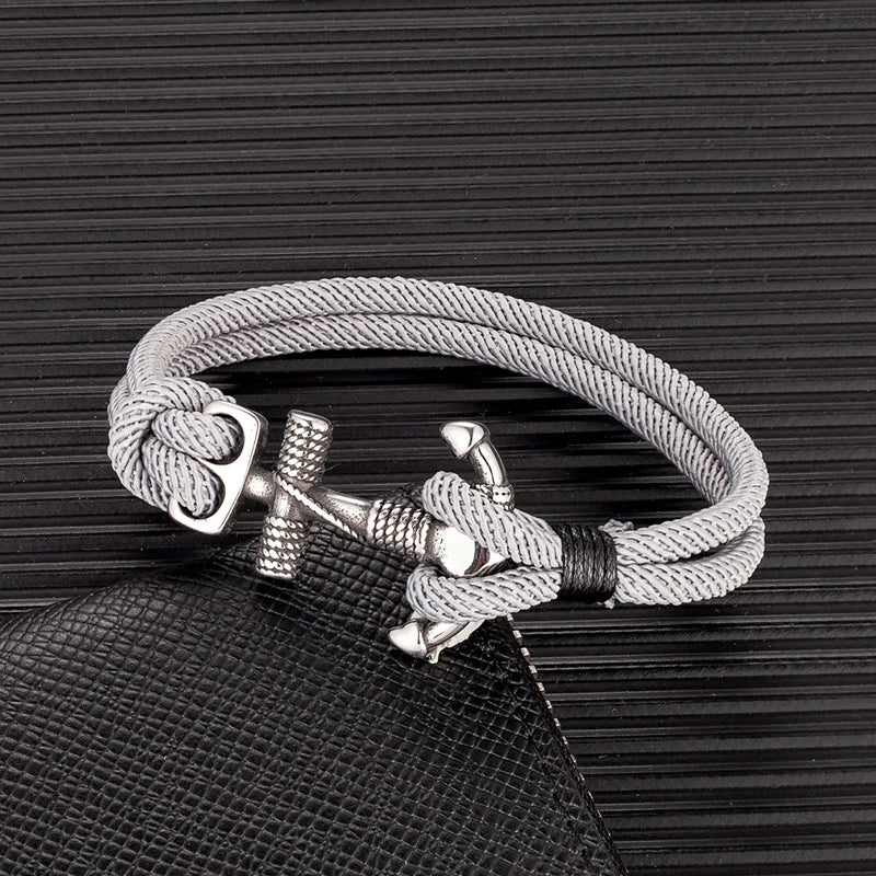 Nautilus Anker Touw Armband – Dubbele Draad Nautische Overlevingsstijl met Roestvrijstalen Marine Gesp, Waterdicht Ontwerp voor Mannen