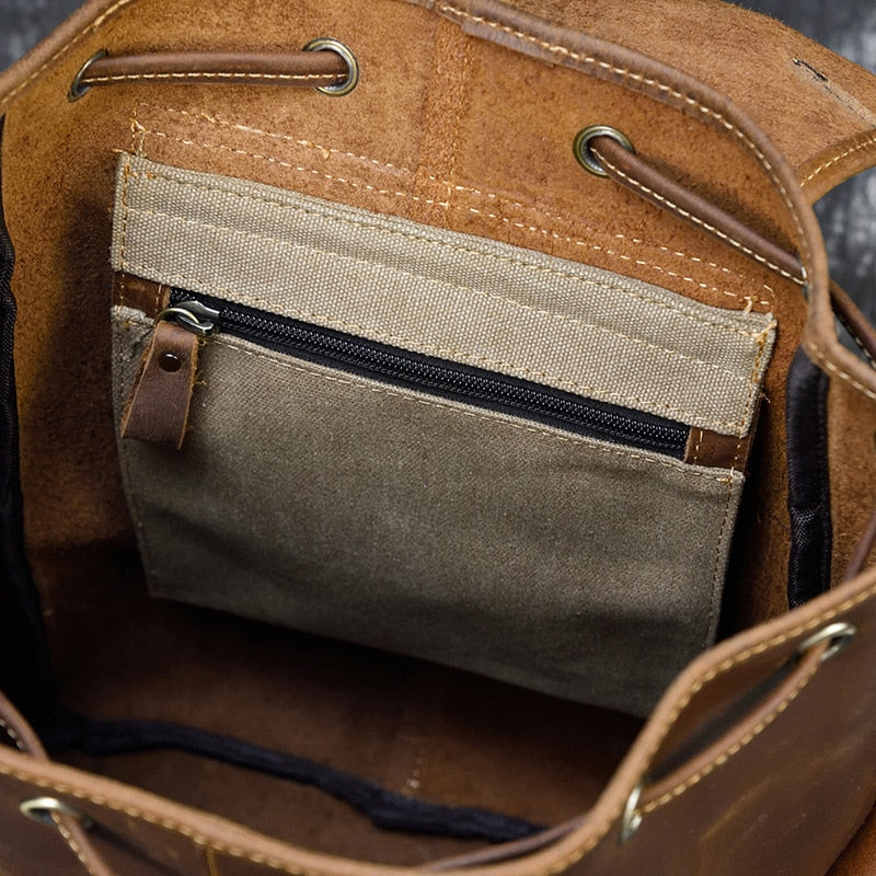 Unisex Crazy Horse leren rugzak