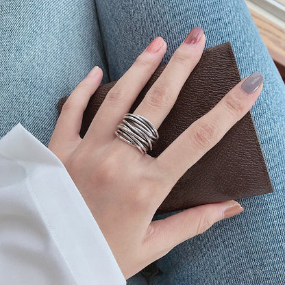 Noemi™ | Gelaagde verstelbare zilveren ring