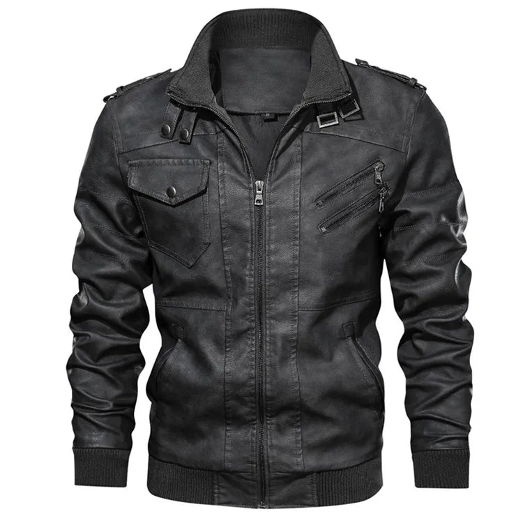 Jonas™ Hybrid – Warme leren jas met capuchon en zakken
