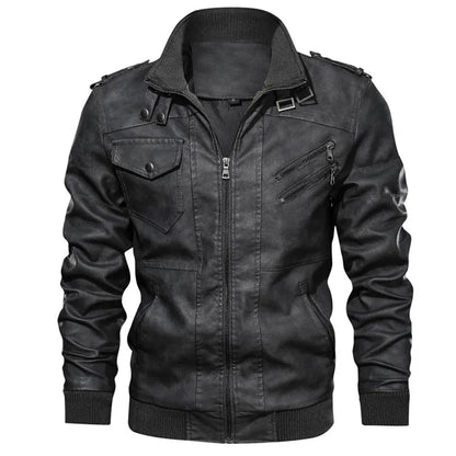 Jonas™ Hybrid – Warme leren jas met capuchon en zakken