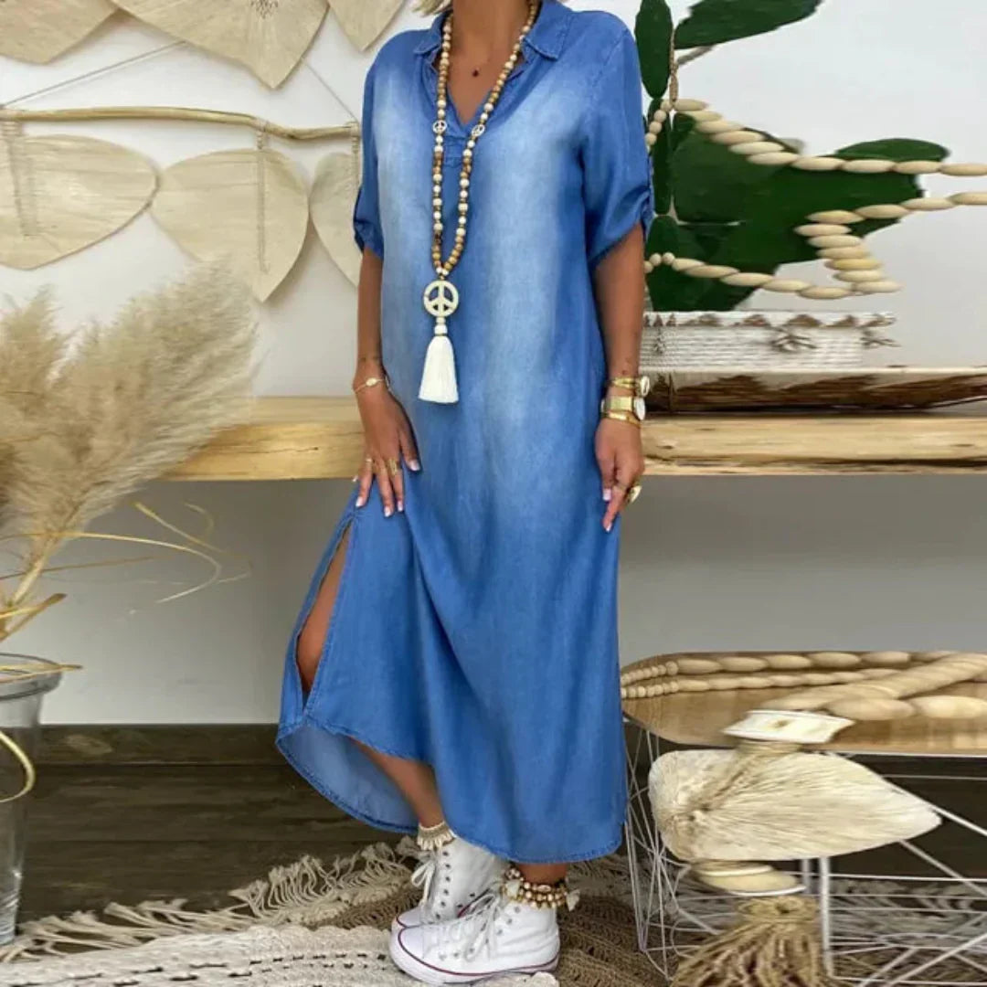 Allison™ – Relaxte V-Hals Zomer Tuniekjurk