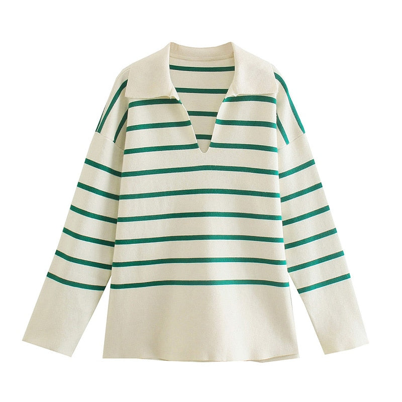 Gusaino Groen Gestreept Vest