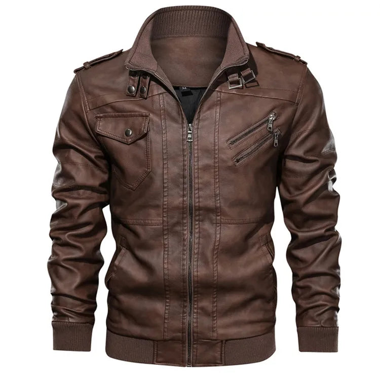 Jonas™ Hybrid – Warme leren jas met capuchon en zakken