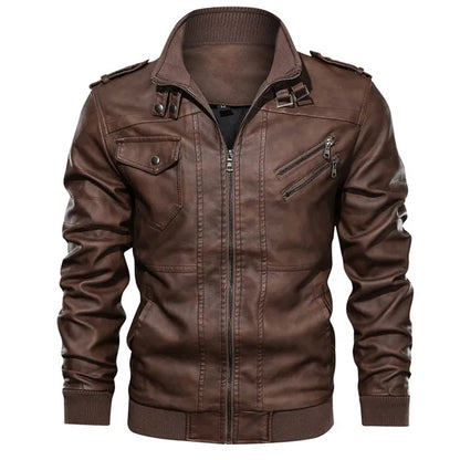 Jonas™ Hybrid – Warme leren jas met capuchon en zakken