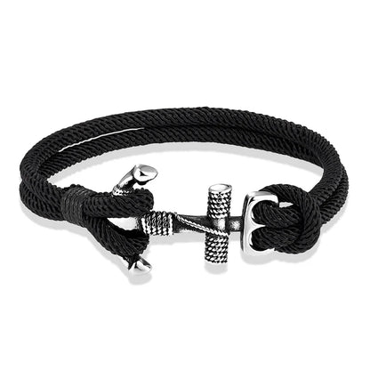 Nautilus Anker Touw Armband – Dubbele Draad Nautische Overlevingsstijl met Roestvrijstalen Marine Gesp, Waterdicht Ontwerp voor Mannen