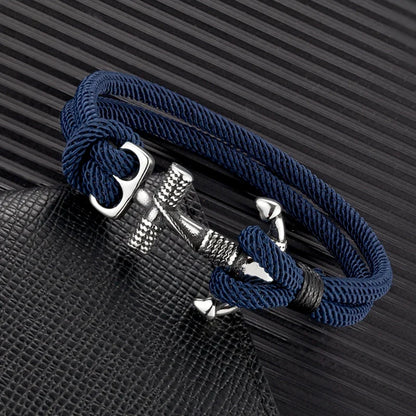 Nautilus Anker Touw Armband – Dubbele Draad Nautische Overlevingsstijl met Roestvrijstalen Marine Gesp, Waterdicht Ontwerp voor Mannen